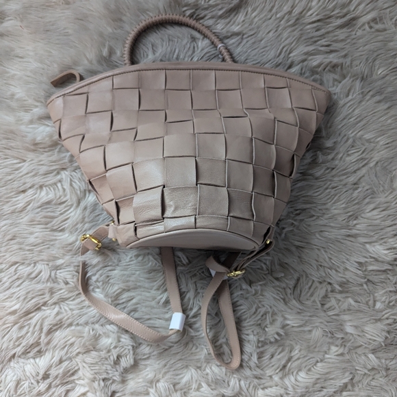 NWOT RARE Cleobella Zeda Lambskin Leather Woven Backpack main image 12
